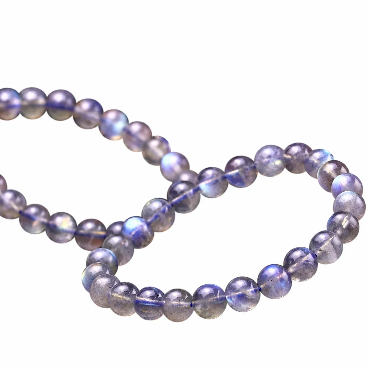 Iridescent Crystal Round-Bead Stretch Bracelet