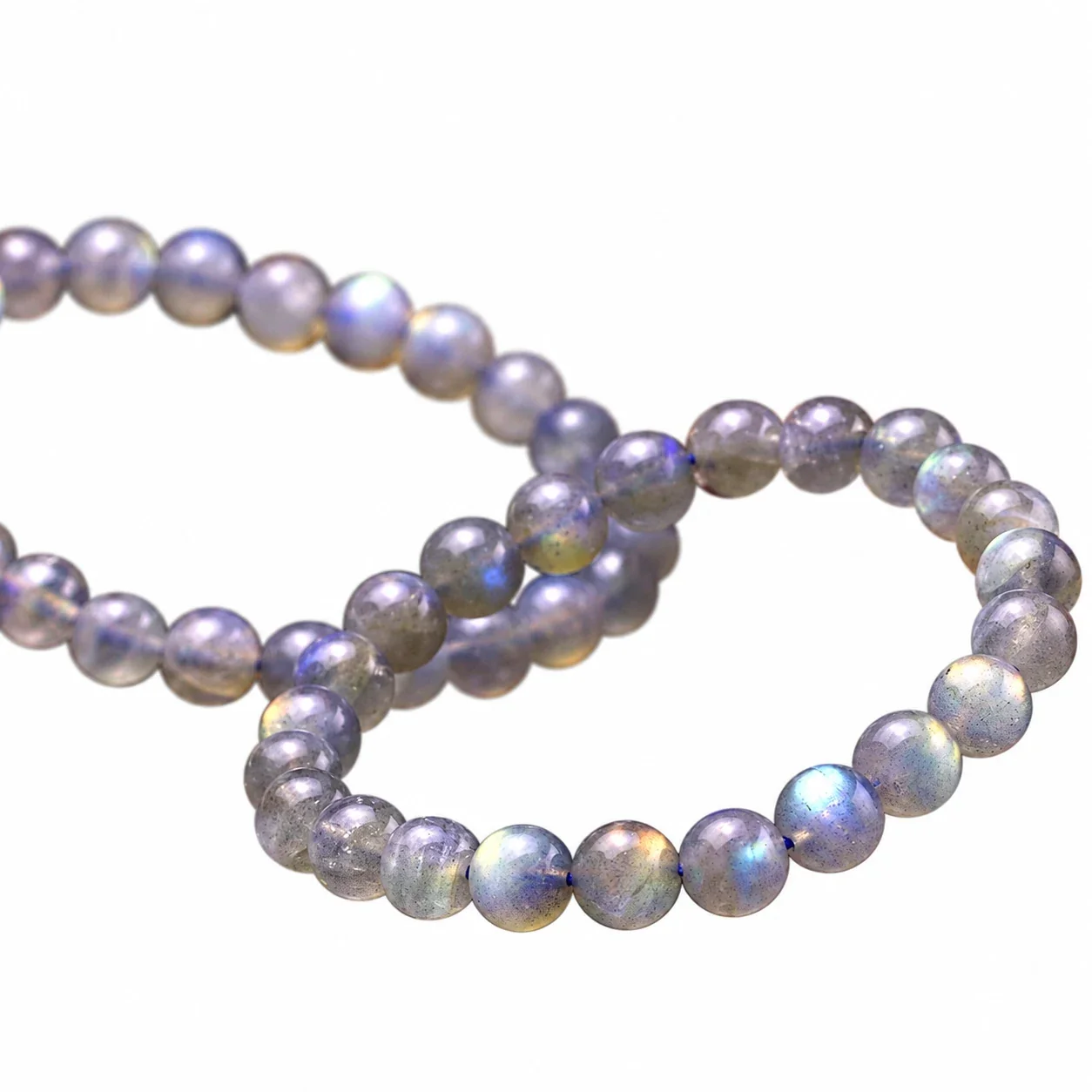 Iridescent Crystal Round-Bead Stretch Bracelet
