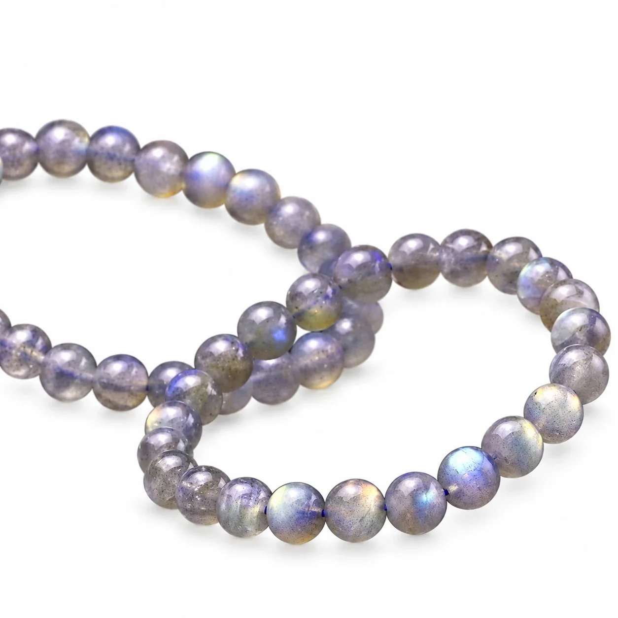 Iridescent Crystal Round-Bead Stretch Bracelet - 4A