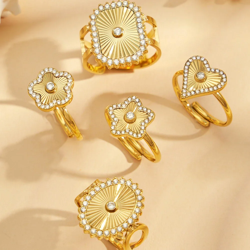 Radiant Fanburst CZ 18K Gold-Plated Open Ring