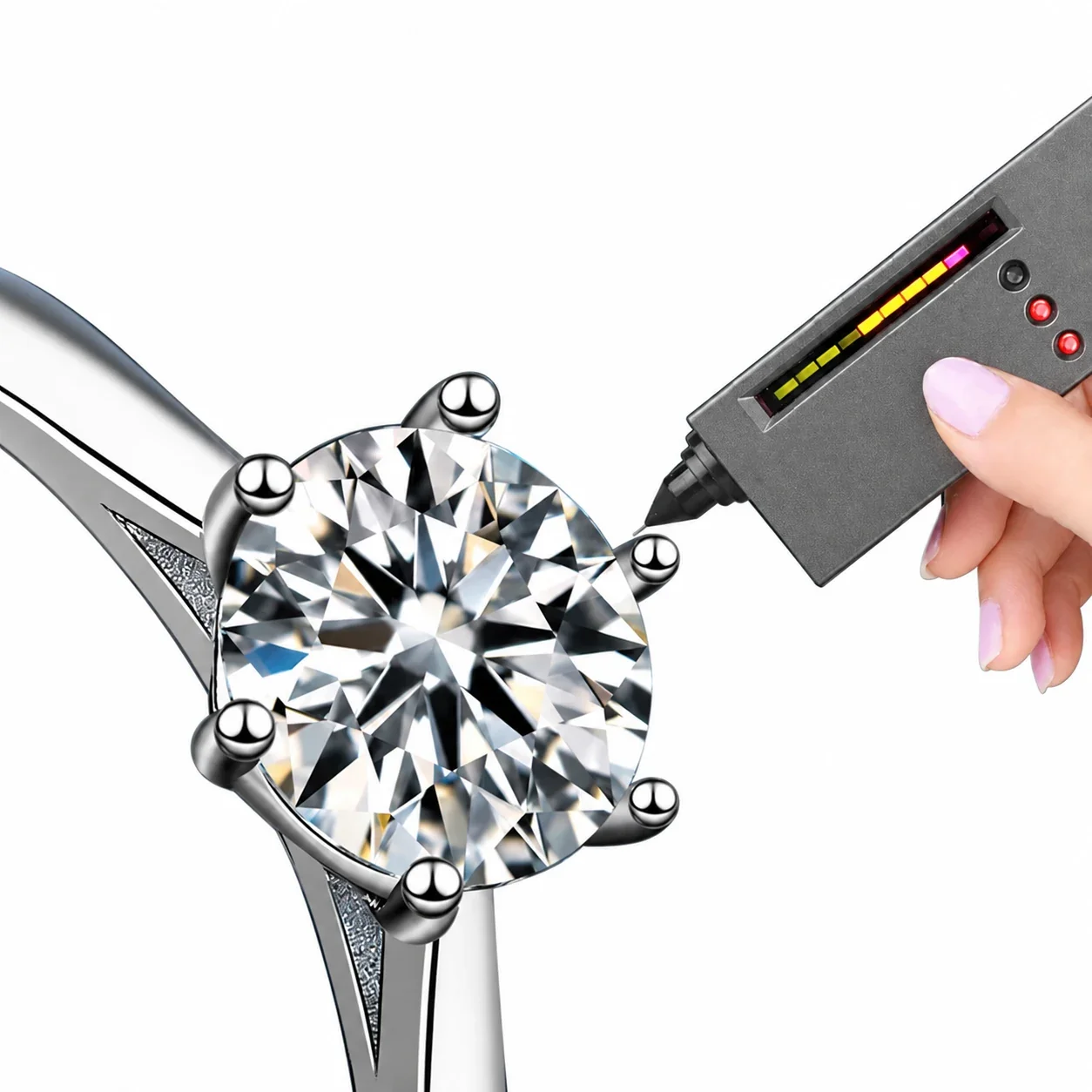 Refined 925 Sterling Silver Six-Prong Split-Shank Ring