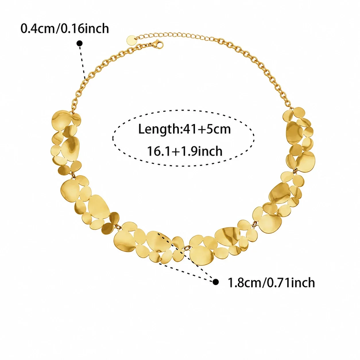 Artful 18K Gold-Plated Disc Cluster Chain Necklace - Gold