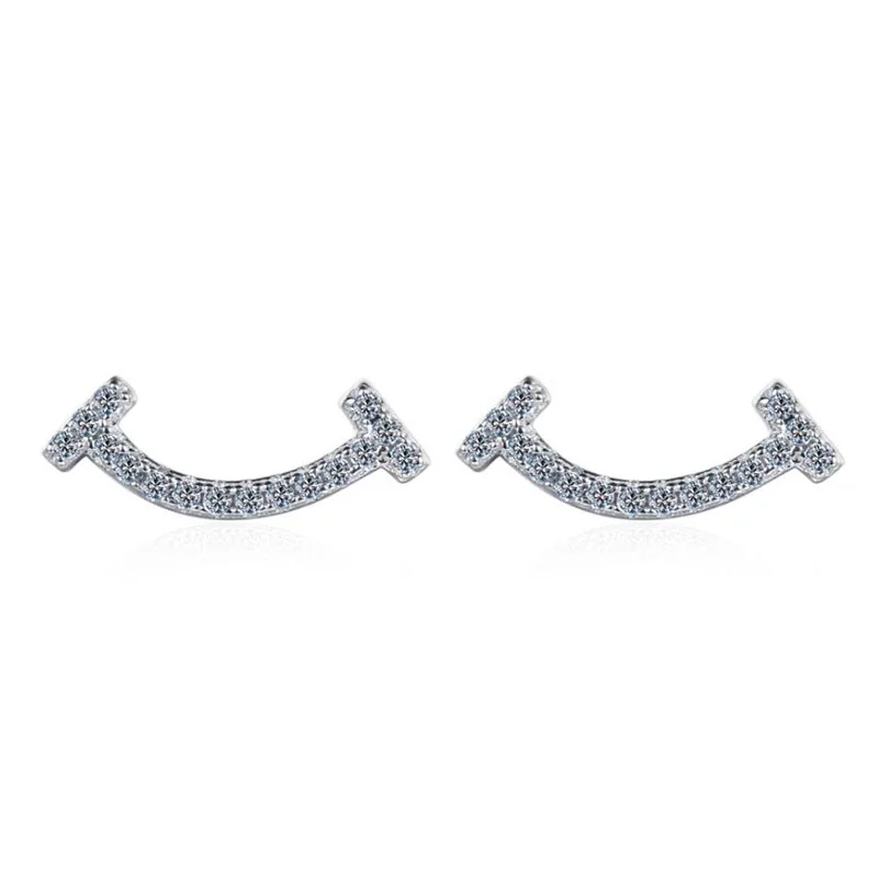 Curved Pavé Moissanite 925 Sterling Silver Stud Earrings