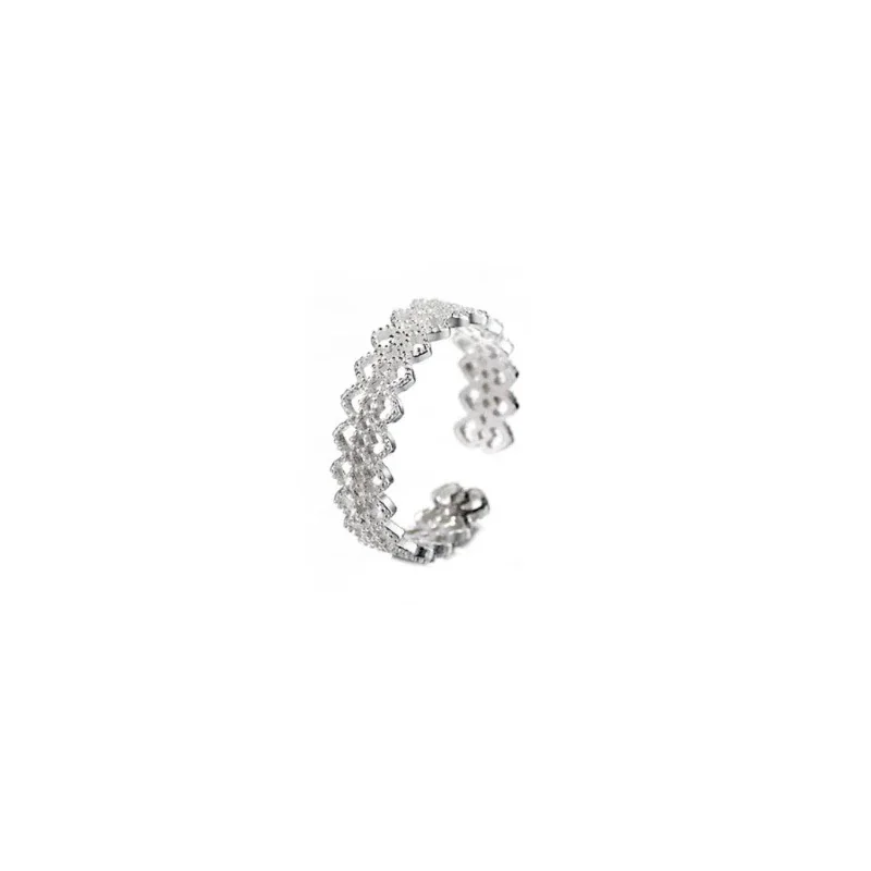 Intricate 925 Sterling Silver Scalloped Lace Open Ring