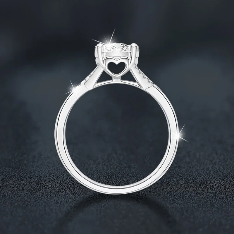 Snowflake Halo 925 Sterling Silver Split-Shank Ring