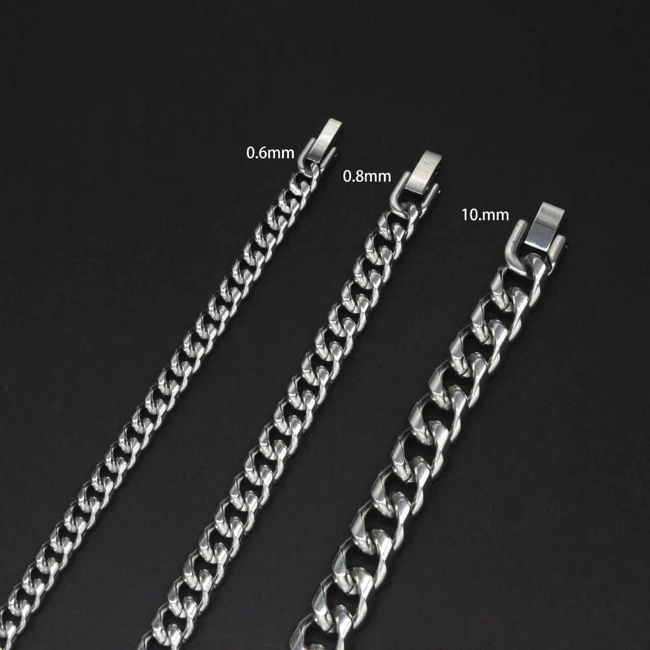Bold Cuban Link Box-Clasp Stainless Steel Chain Necklace - 10 mm Width