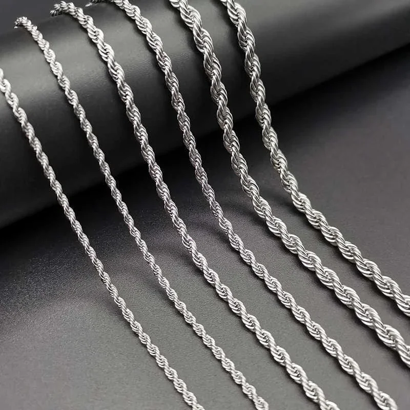 Bold Cuban Link Box-Clasp Stainless Steel Chain Necklace - Rope 2 mm