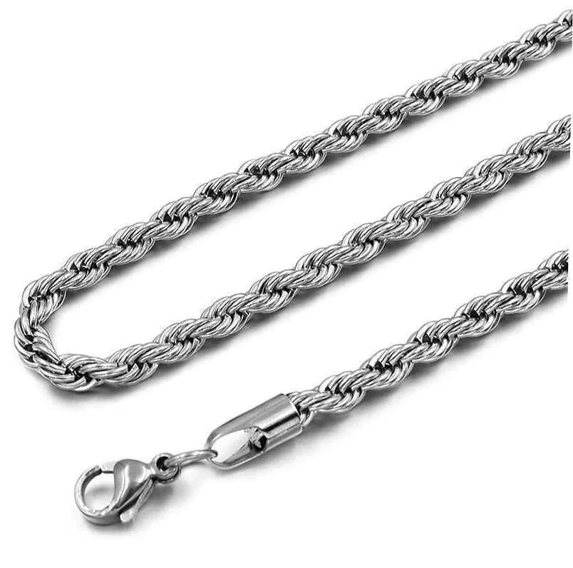 Bold Cuban Link Box-Clasp Stainless Steel Chain Necklace - Rope 5 mm
