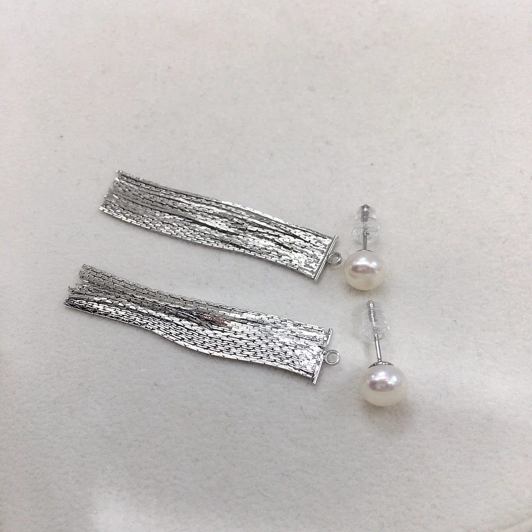 Fluid Freshwater Pearl Chain Fringe Drop Earrings