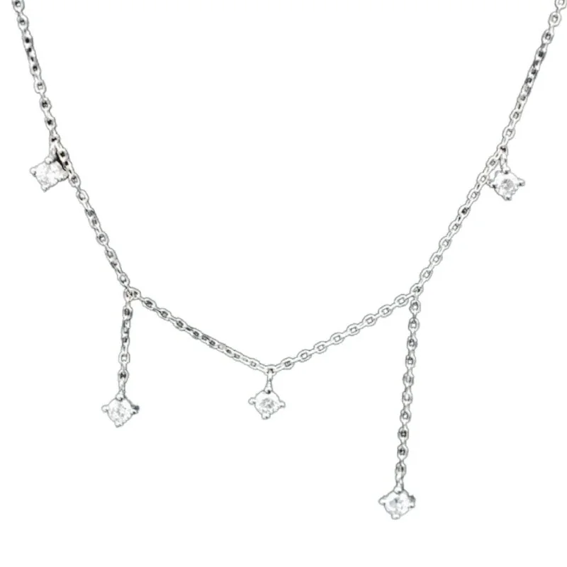 Celestial 925 sterling silver Five-Star Drop Necklace