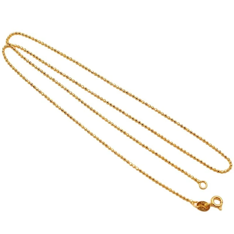 Sparkling 925 Sterling Silver Polished Bead Chain Necklace