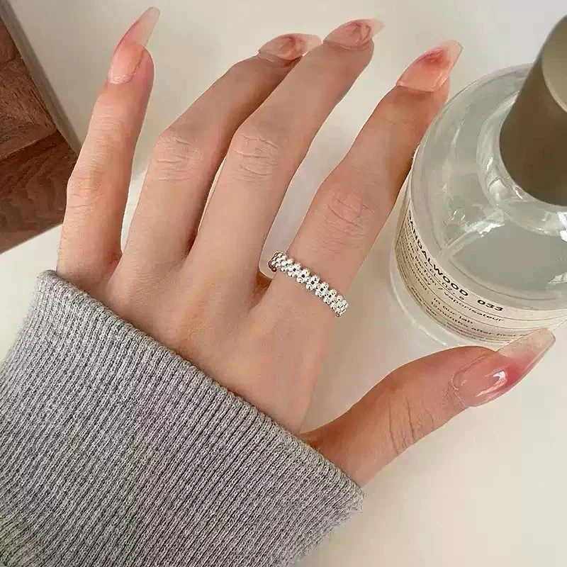 Refined Polished 925 Sterling Silver Double Bead Ring