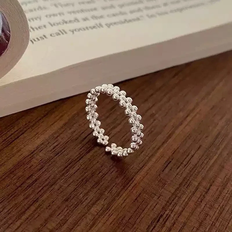 Refined Polished 925 Sterling Silver Double Bead Ring