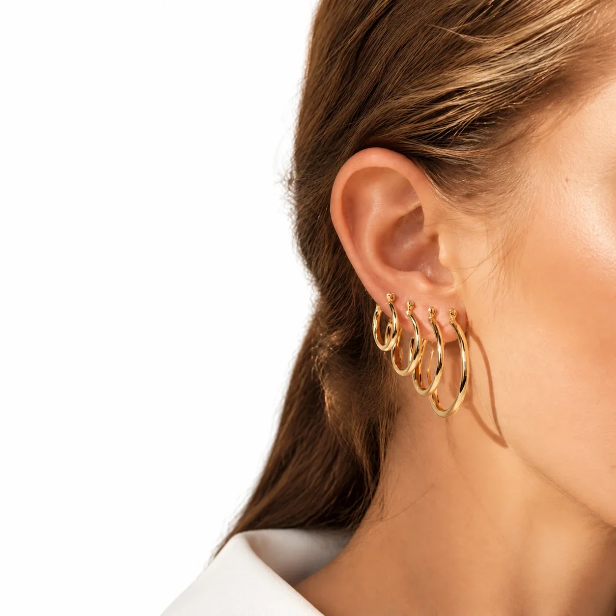 Sleek 925 Sterling Silver Rounded Tube Hoop Earrings