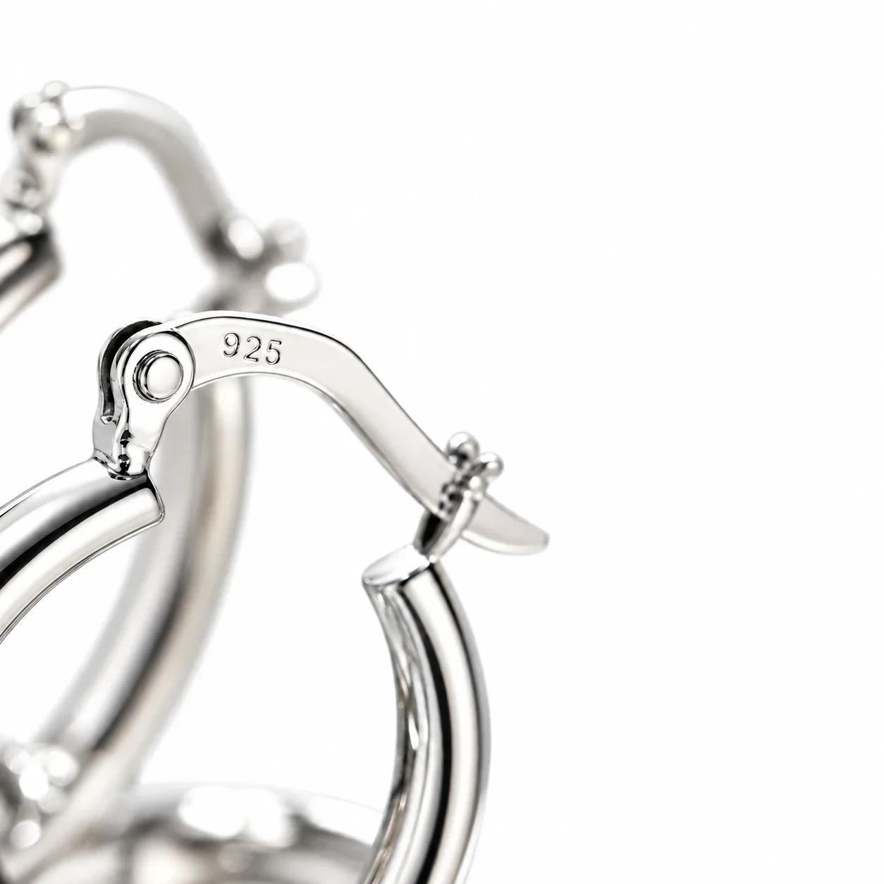 Sleek 925 Sterling Silver Rounded Tube Hoop Earrings
