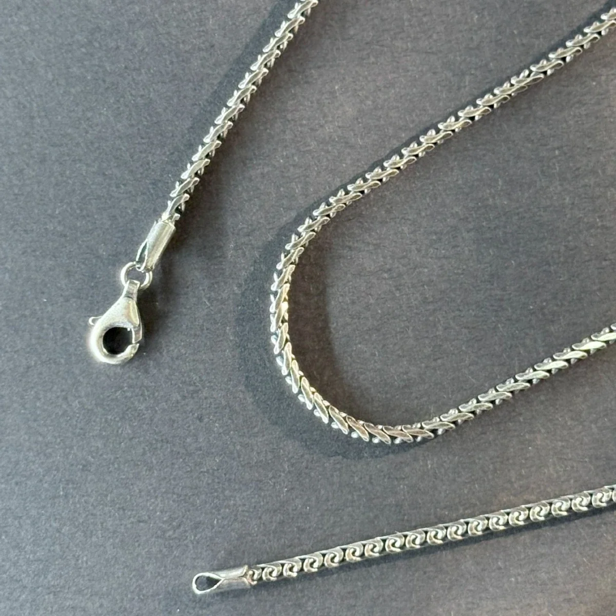 Textured 925 Sterling Silver Dragon-Bone Chain Necklace