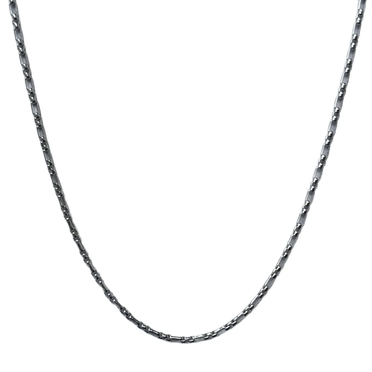 Polished 925 Sterling Silver Box Bead Chain Necklace