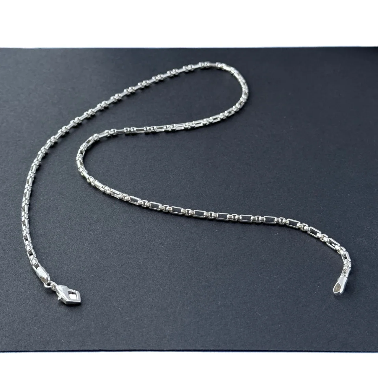 Polished 925 Sterling Silver Box Bead Chain Necklace