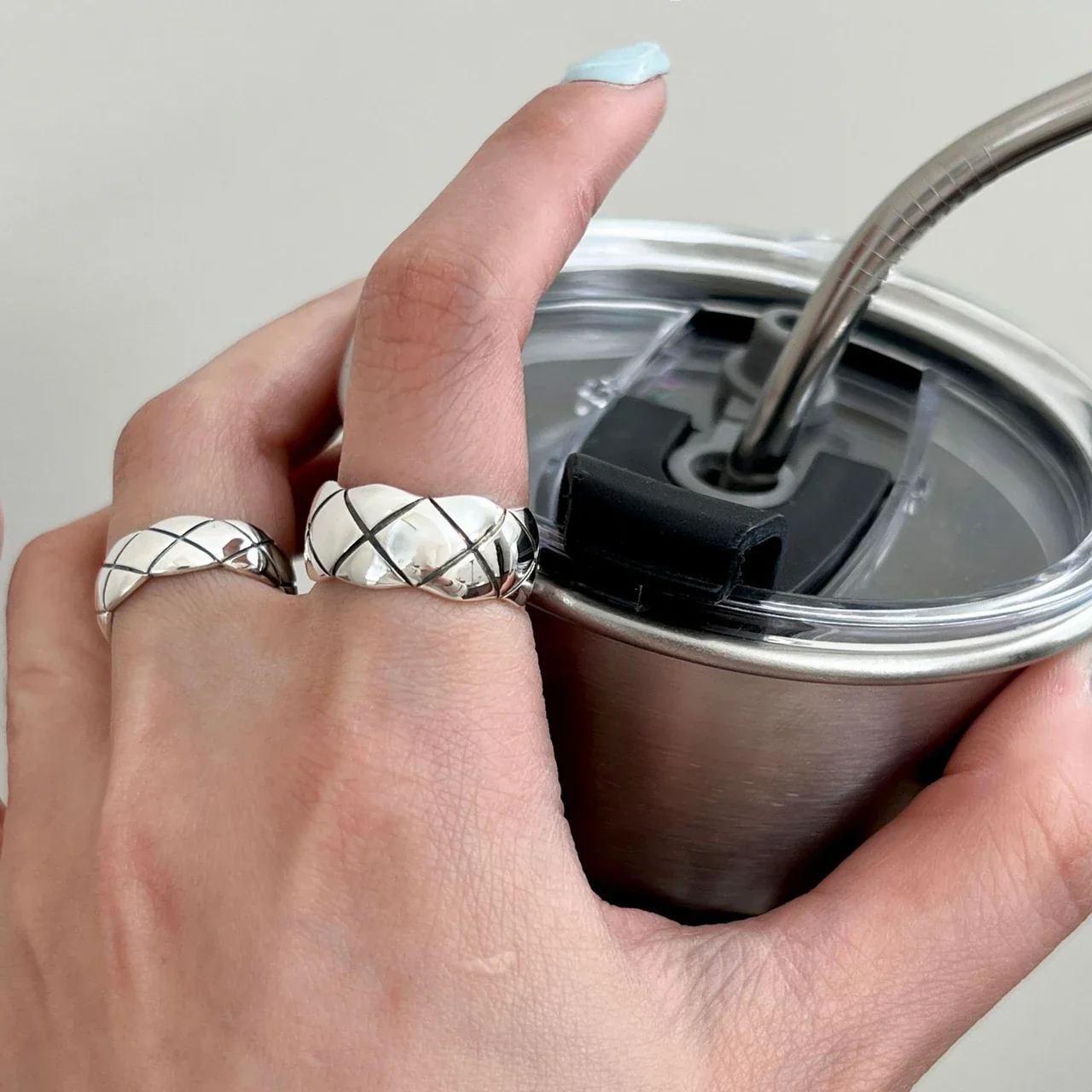 Geometric 925 Sterling Silver Crisscross Open-Front Ring
