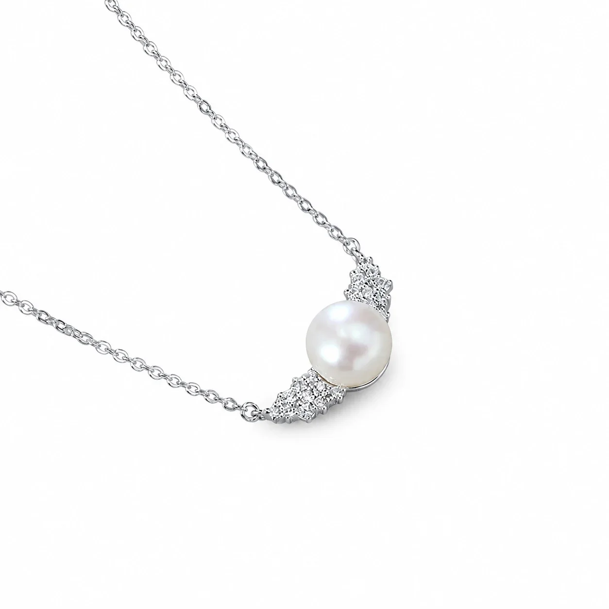 Luminous 925 Sterling Silver Freshwater Pearl Wing Necklace