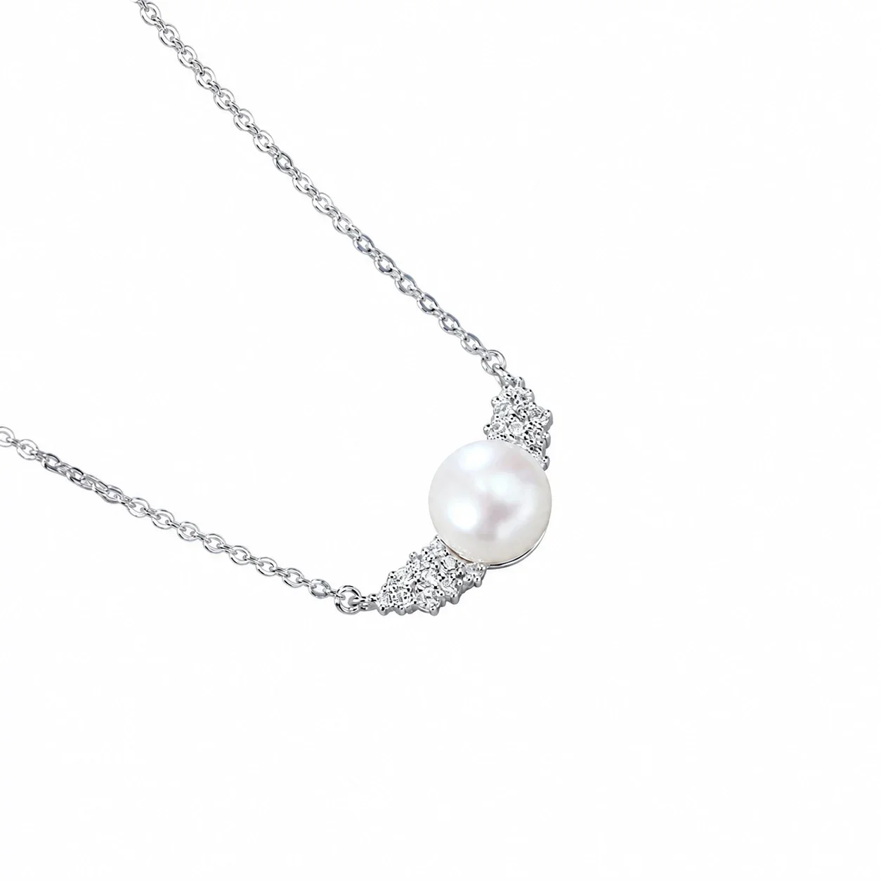Luminous 925 Sterling Silver Freshwater Pearl Wing Necklace