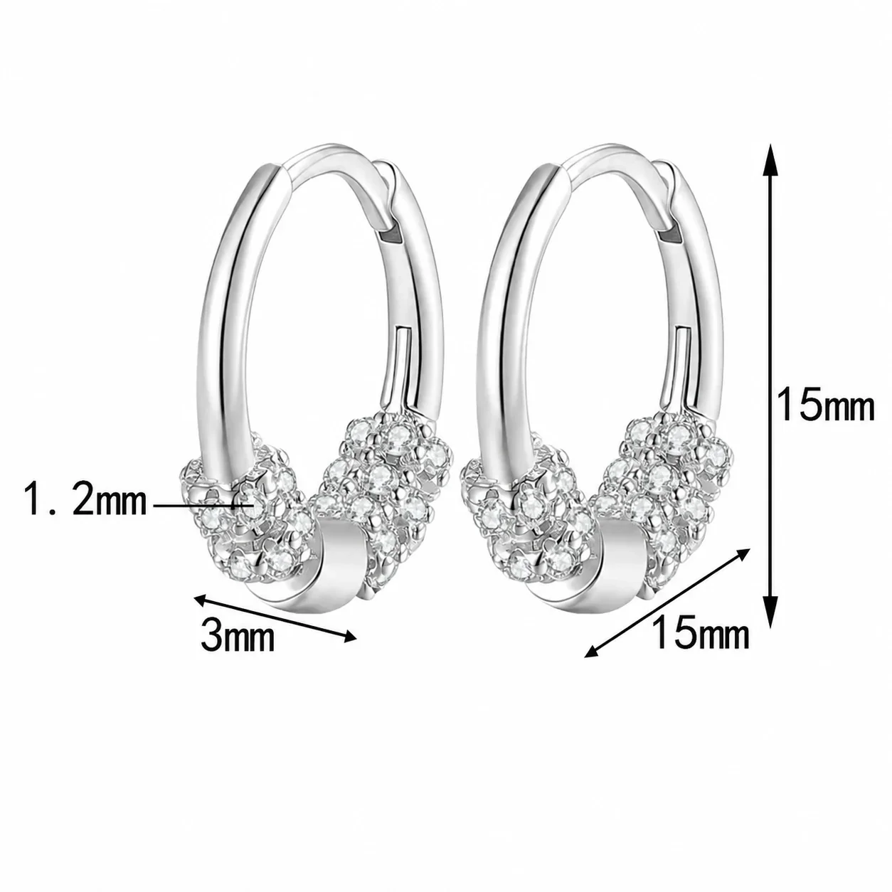 Refined 925 Sterling Silver Twin Cluster Hoop Earrings - . ct Moissanite