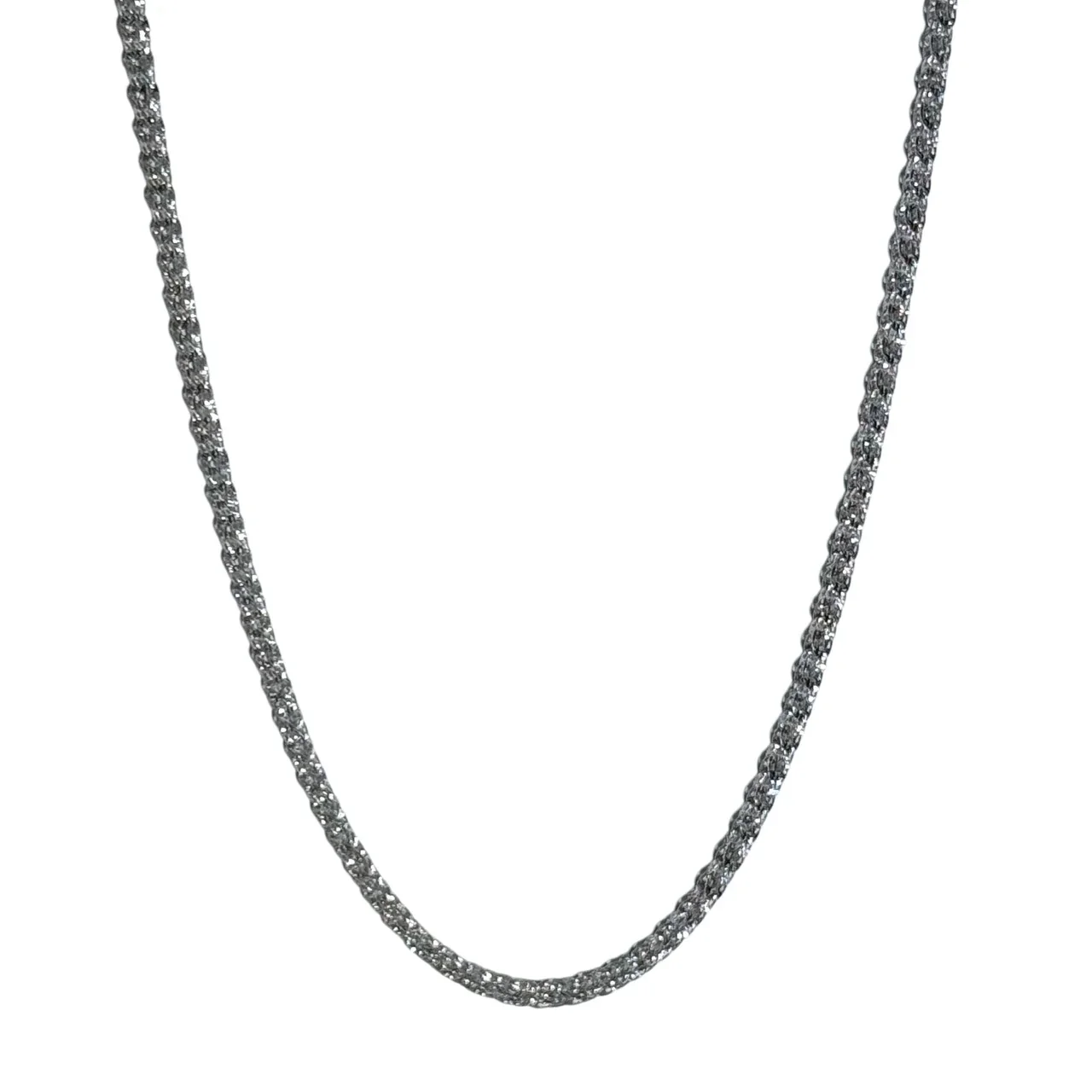 Textured 925 Sterling Silver Wheat Link Chain Necklace