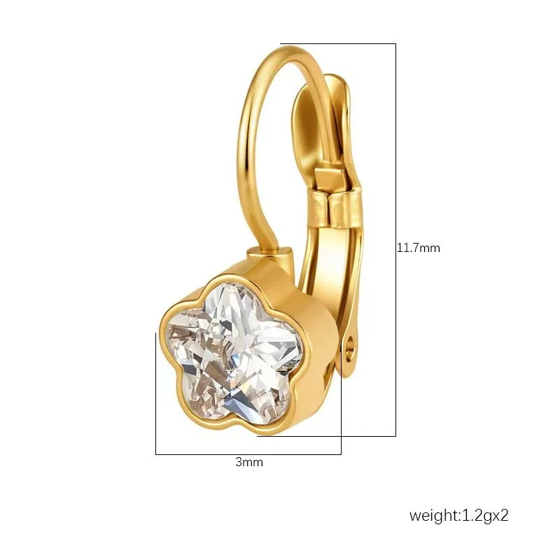 Celestial 18K Gold-Plated Star Bezel Leverback Earrings