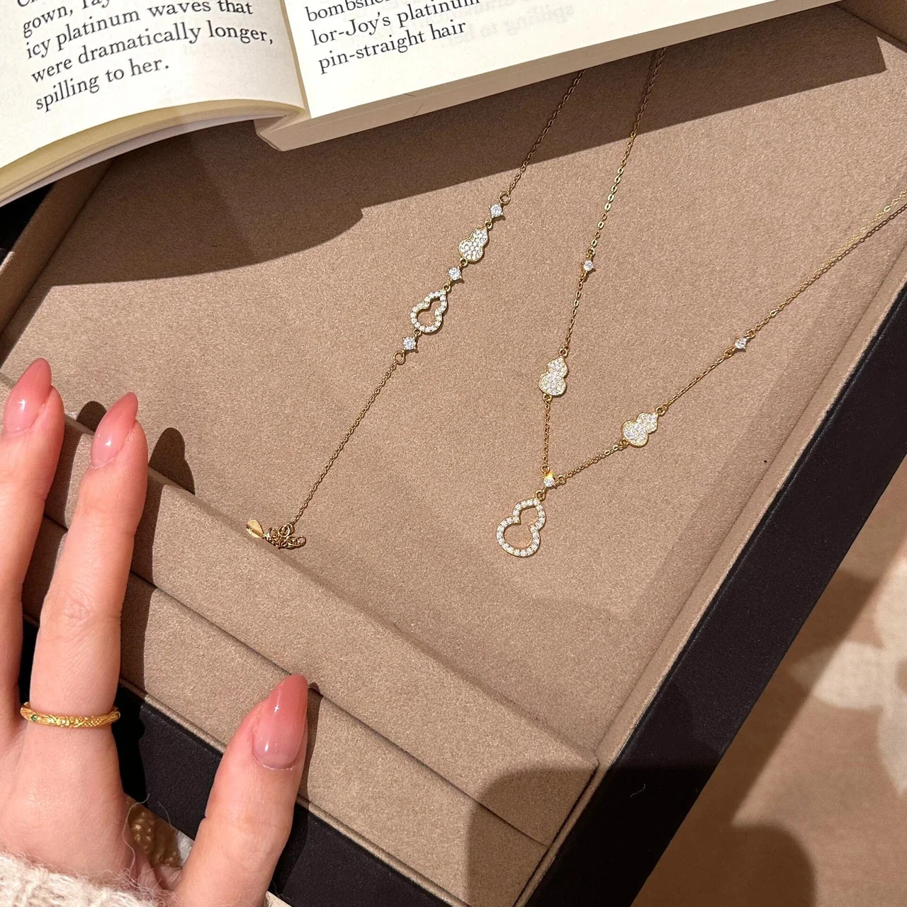 Pavé Gourd Motif 925 Sterling Silver Pendant Necklace