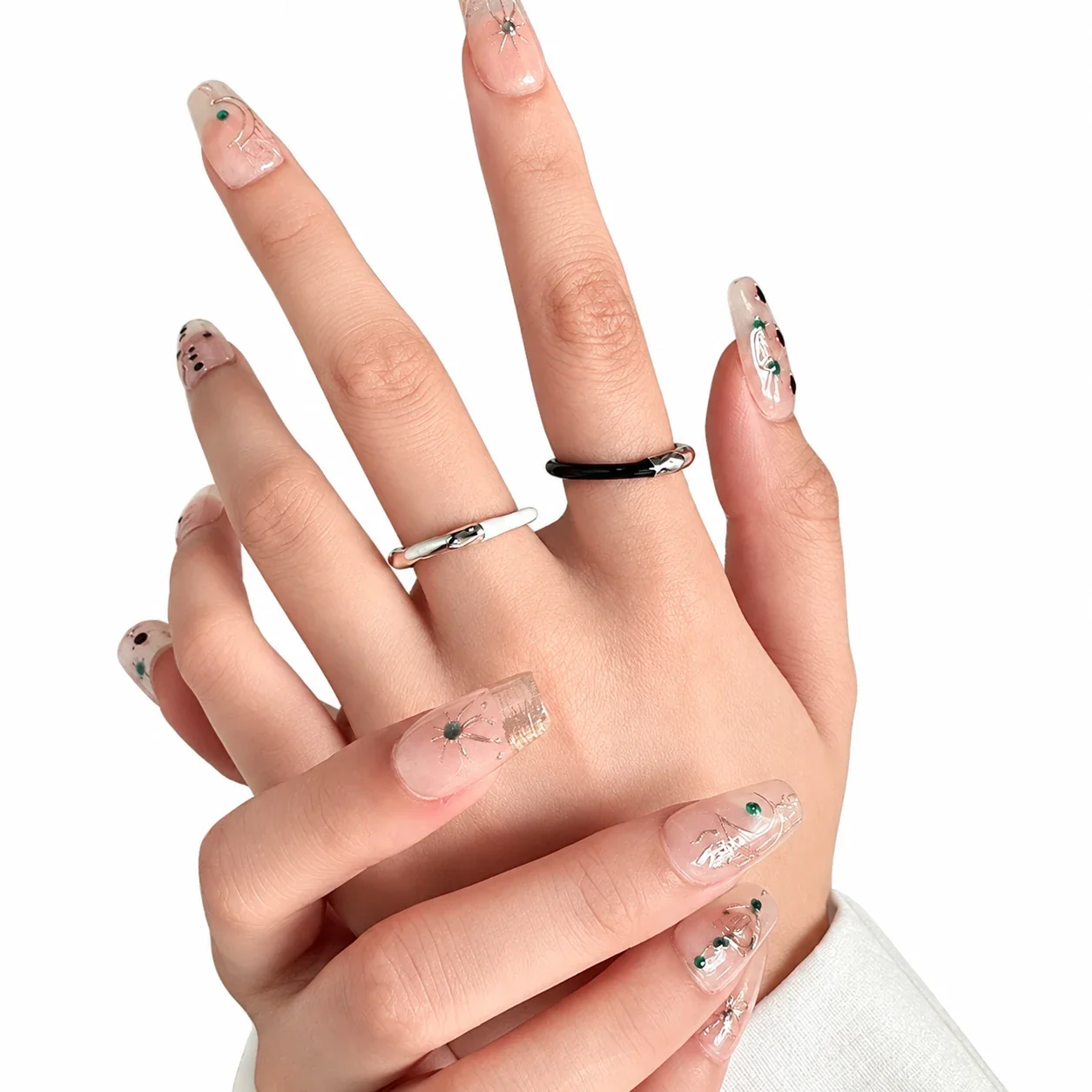 Asymmetric Twisted Enamel Open 925 Sterling Silver Ring
