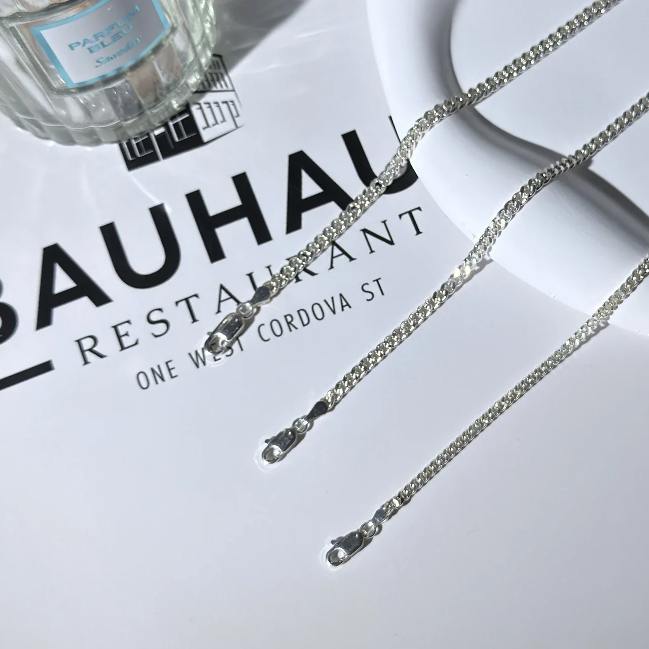 Diamond-Cut Curb Link 925 Sterling Silver Chain Necklace