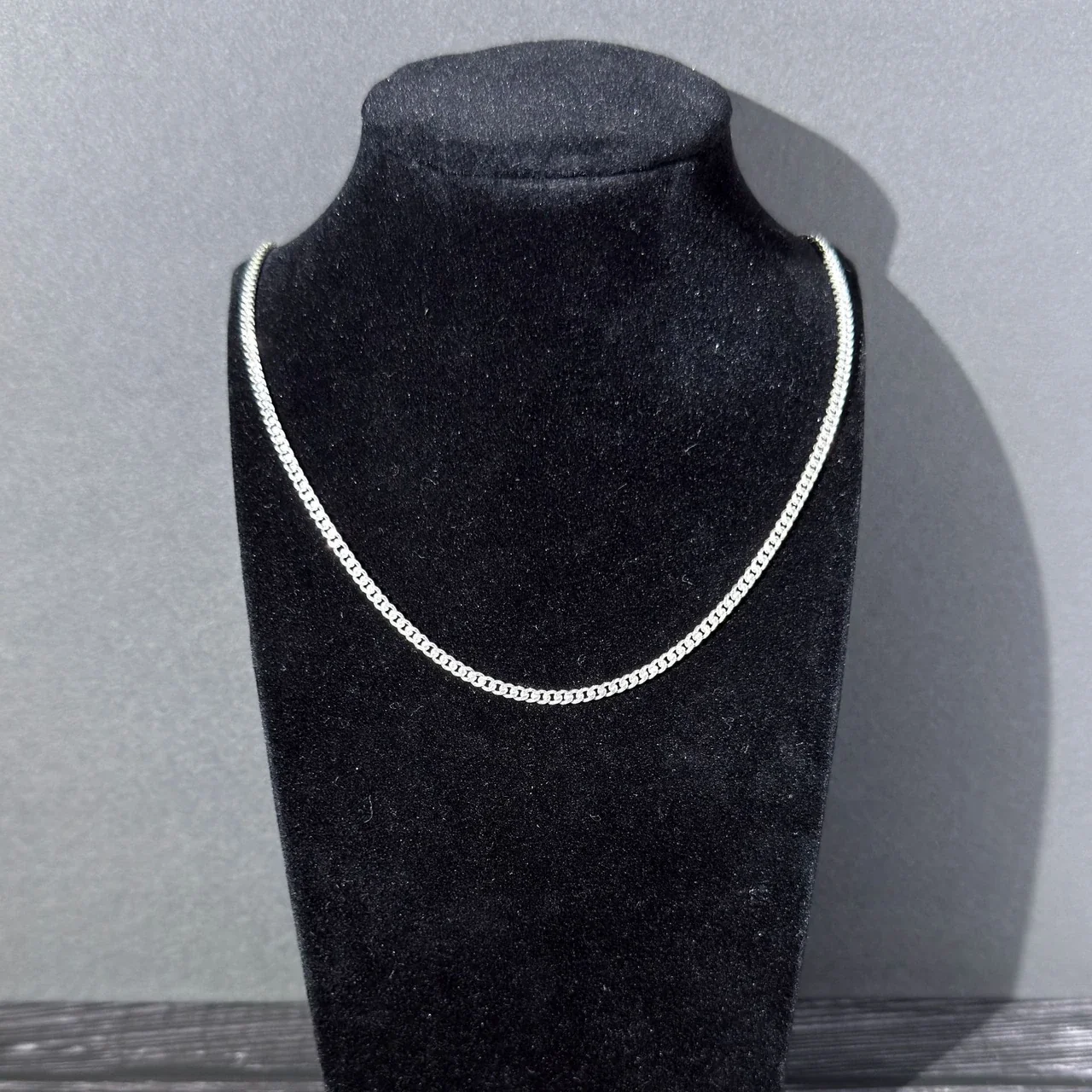 Diamond-Cut Curb Link 925 Sterling Silver Chain Necklace