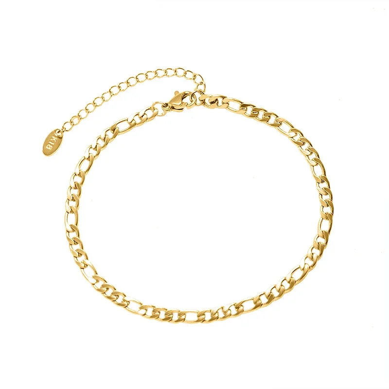 Polished Figaro Link Lobster Clasp Stainless Steel Anklet