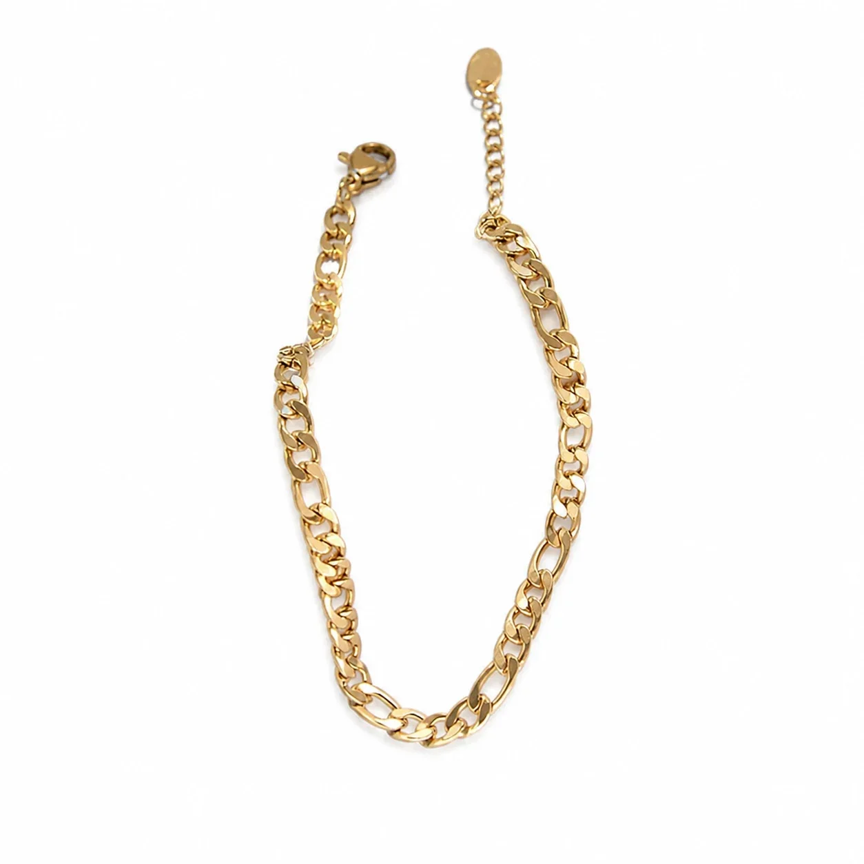 Polished Figaro Link Lobster Clasp Stainless Steel Anklet