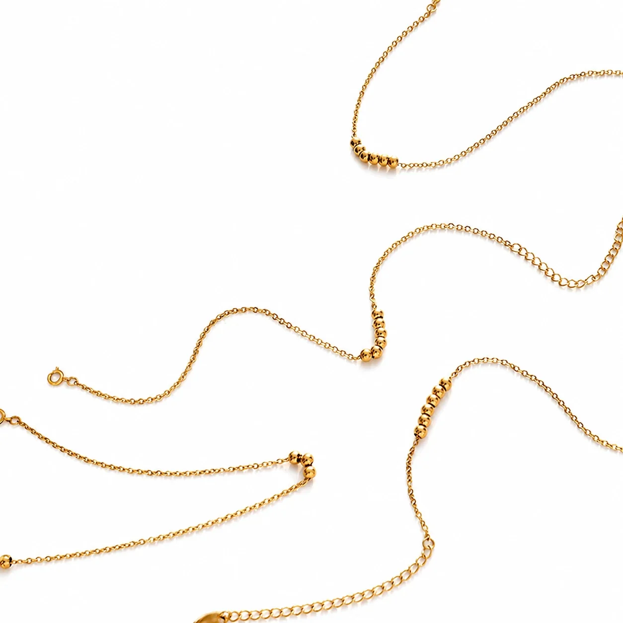 Delicate Bead Cluster Stainless Steel Chain Anklet