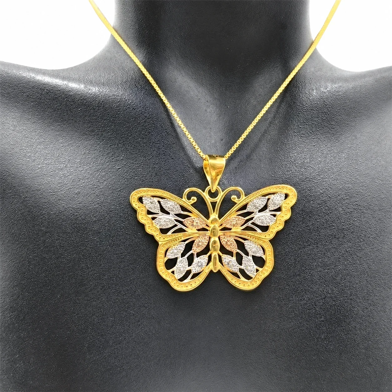 Ornate 925 Sterling Silver Filigree Butterfly Pendant