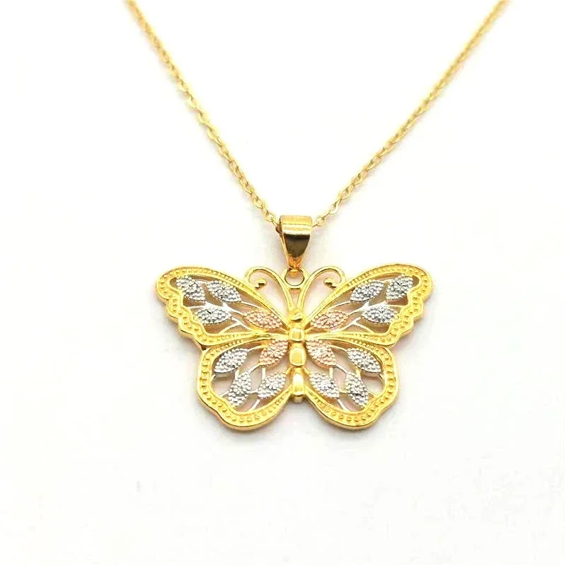 Ornate 925 Sterling Silver Filigree Butterfly Pendant