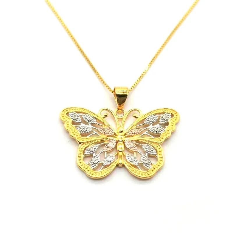 Ornate 925 Sterling Silver Filigree Butterfly Pendant