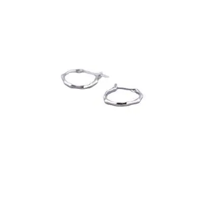 Irregular Polished 925 Sterling Silver Wavy Hoop Earrings