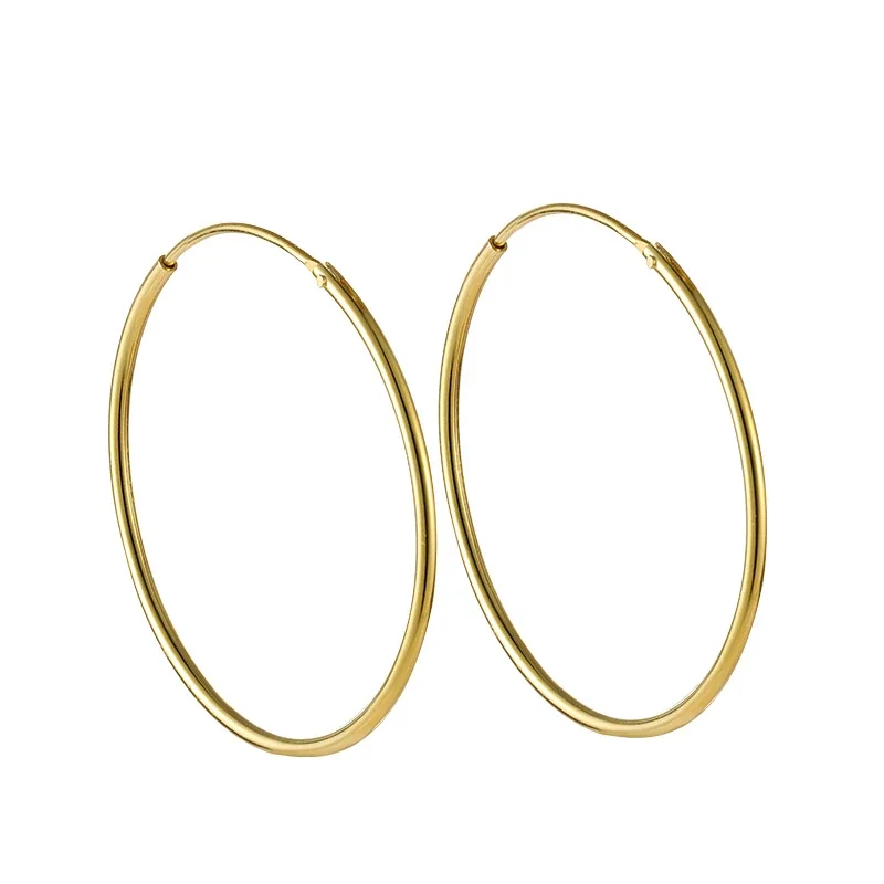 Minimal 925 Sterling Silver Thin Tubular Hinged Hoop Earrings