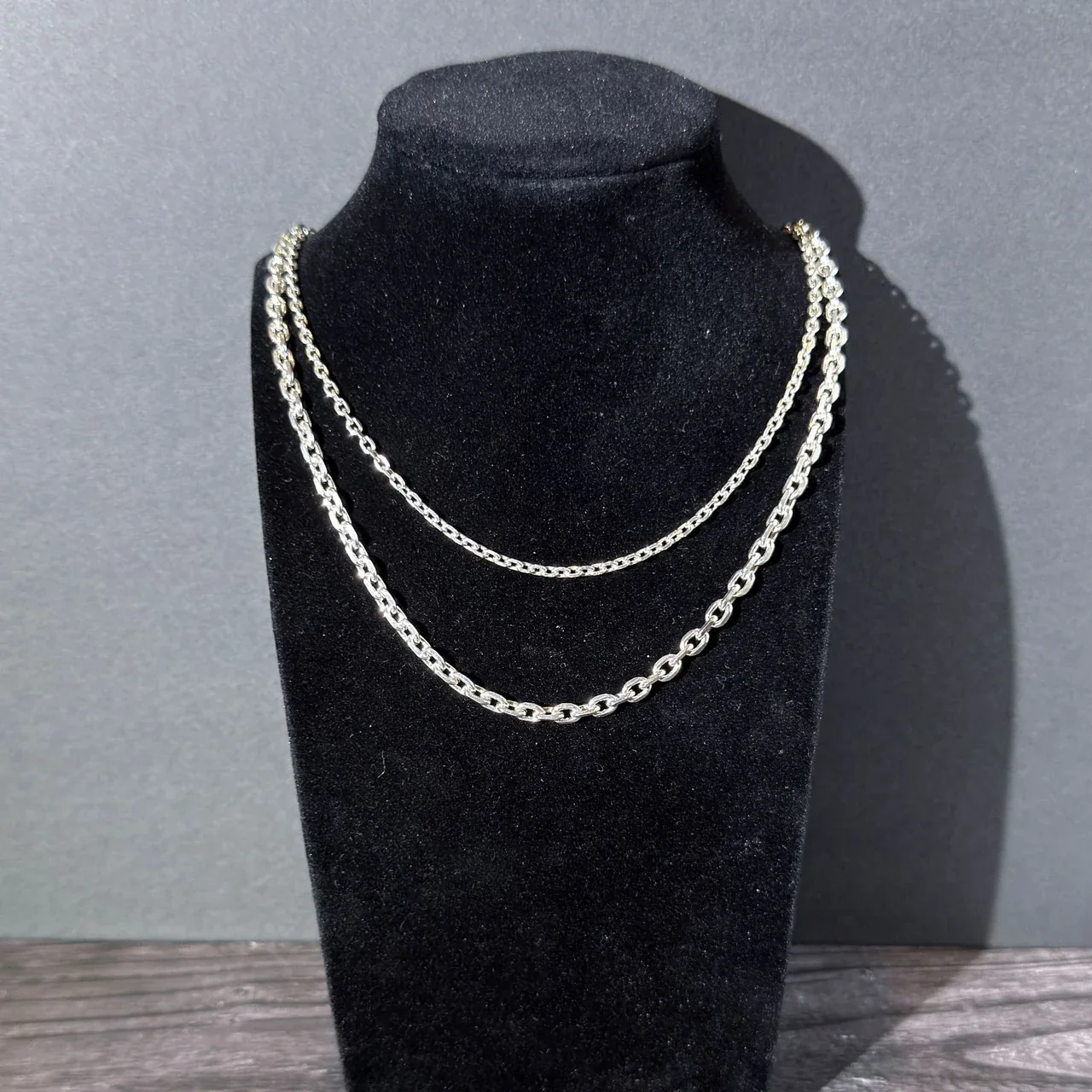 Polished 925 Sterling Silver Oval Cross-Link Chain Necklace