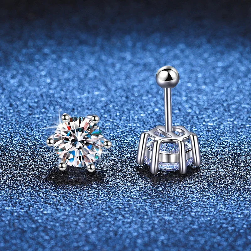 Radiant Six-Prong Moissanite 925 Sterling Silver Stud Earrings