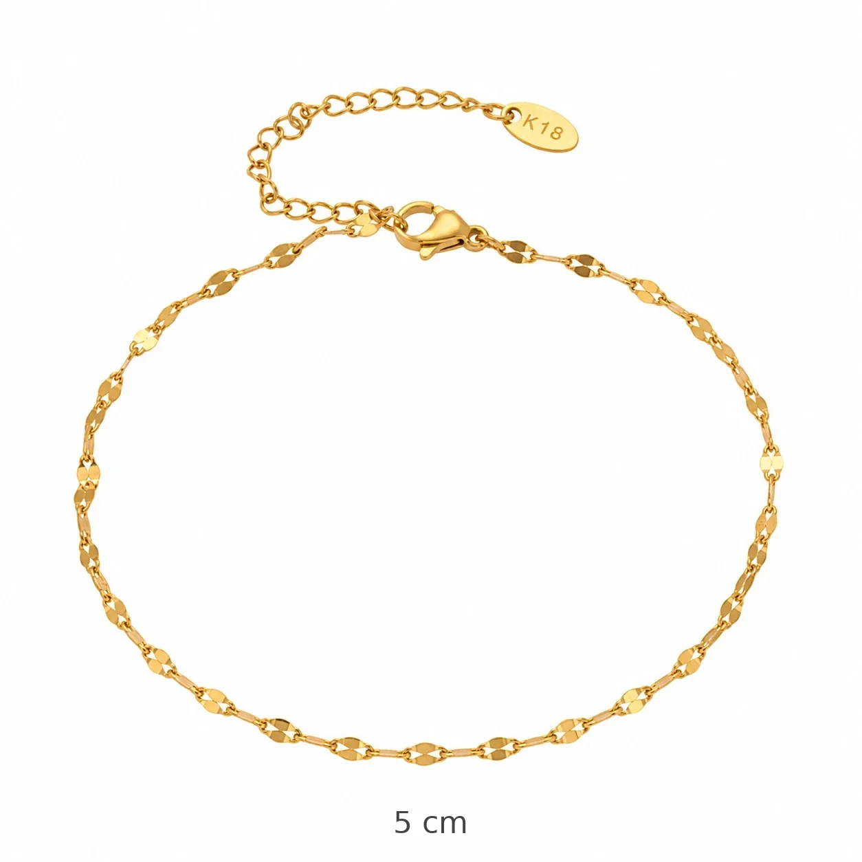 Dainty 18K Gold-Plated Tree of Life Charm Anklet - Gold Fish Mouth