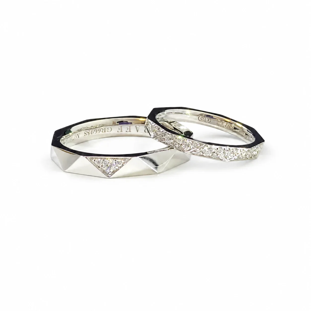 Faceted 925 Sterling Silver Octagonal Geometric Band Ring