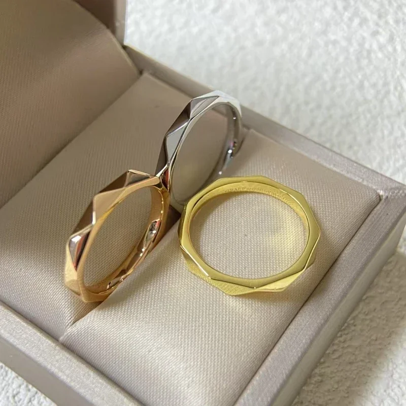 Faceted 925 Sterling Silver Octagonal Geometric Band Ring