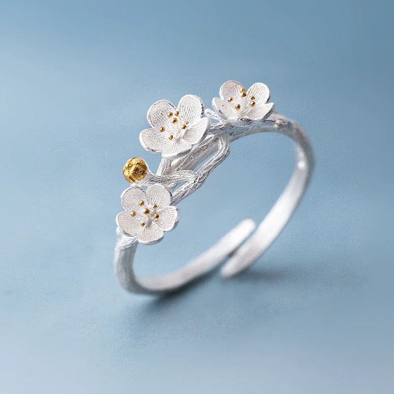 Delicate Silver-Plated Petal Trio Open Copper Ring