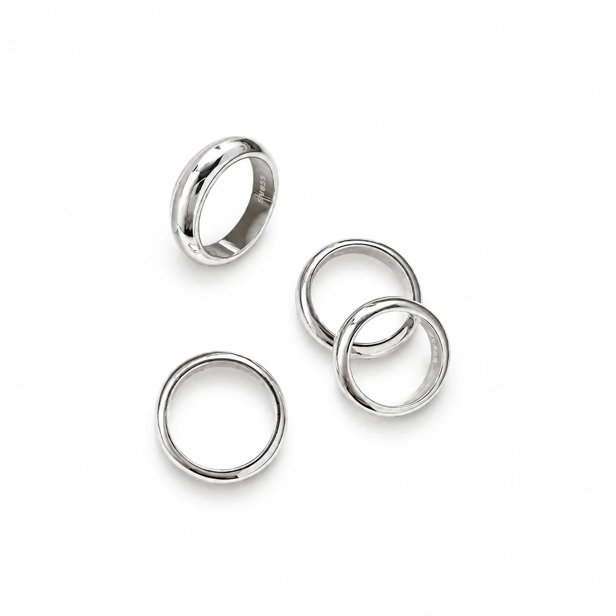 Sculptural 925 Sterling Silver High-Polish Dome Ring