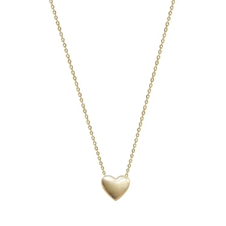 Polished Heart 925 sterling silver Pendant Necklace