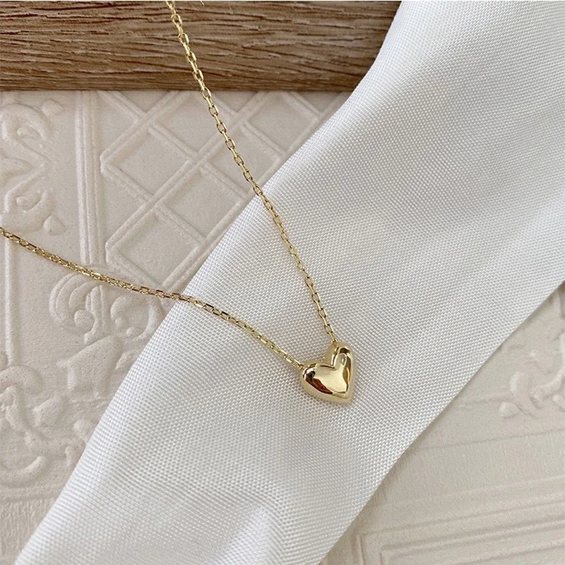 Polished Heart 925 sterling silver Pendant Necklace