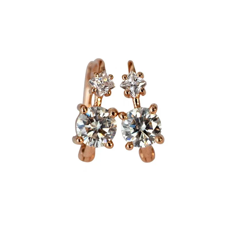 Petite Gold-Plated Two-Stone Hoop Earrings